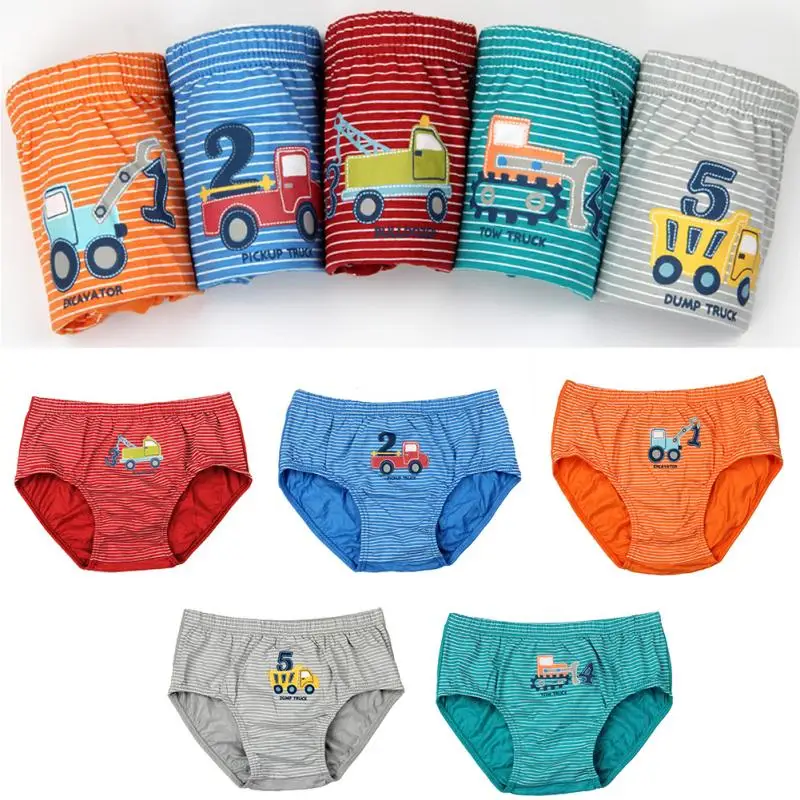 

Kids Underwear Boys Children Breathable Soft Striated Cotton Material Cute Kid Underwear Hot Selling