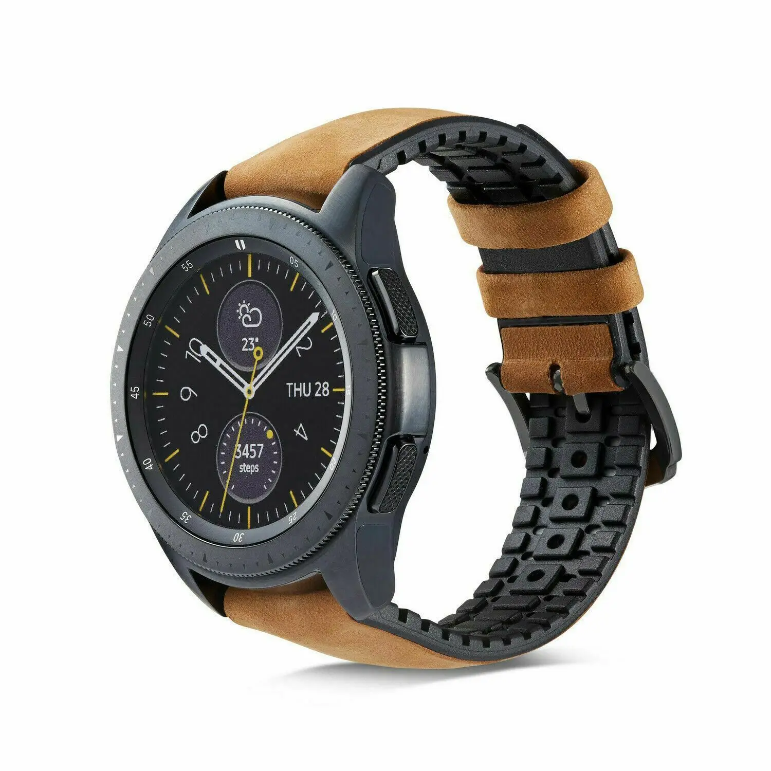 Силиконовый кожаный ремешок для samsung Galaxy Watch 42 мм 46 мм ремешок для gear S2 S3 классический Frontier ремешок для huawei Watch GT ремешок - Цвет ремешка: Matte Brown