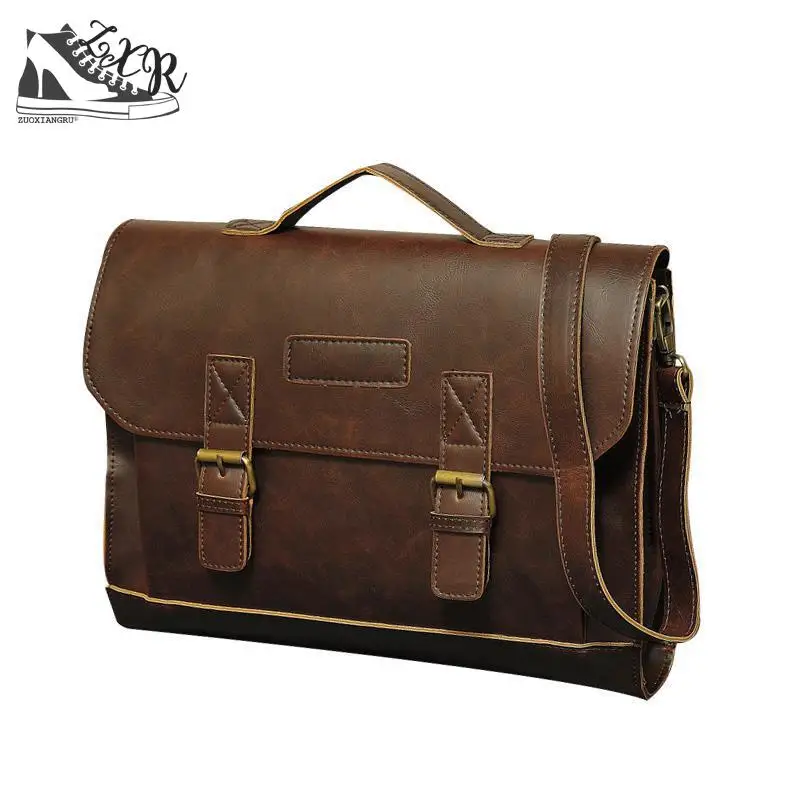 

Zuoxiangru PU Leather Briefcase Laptop Bag Men Business Shoulder Messenger Bags Computer Laptop Briefcases Men's Bags