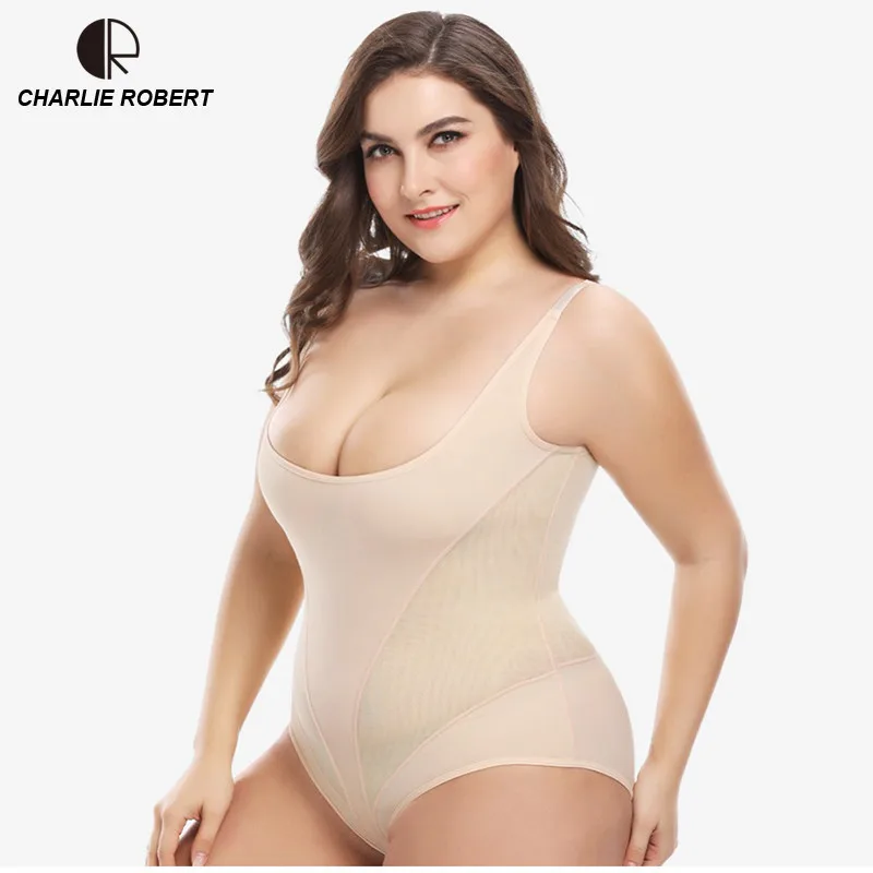 

CR Plus Size 5XL 2019 Latex Women's Body Shaper Post Liposuction Girdle Clip Zip Bodysuit Vest Waist Shaper Reductoras Shapewear