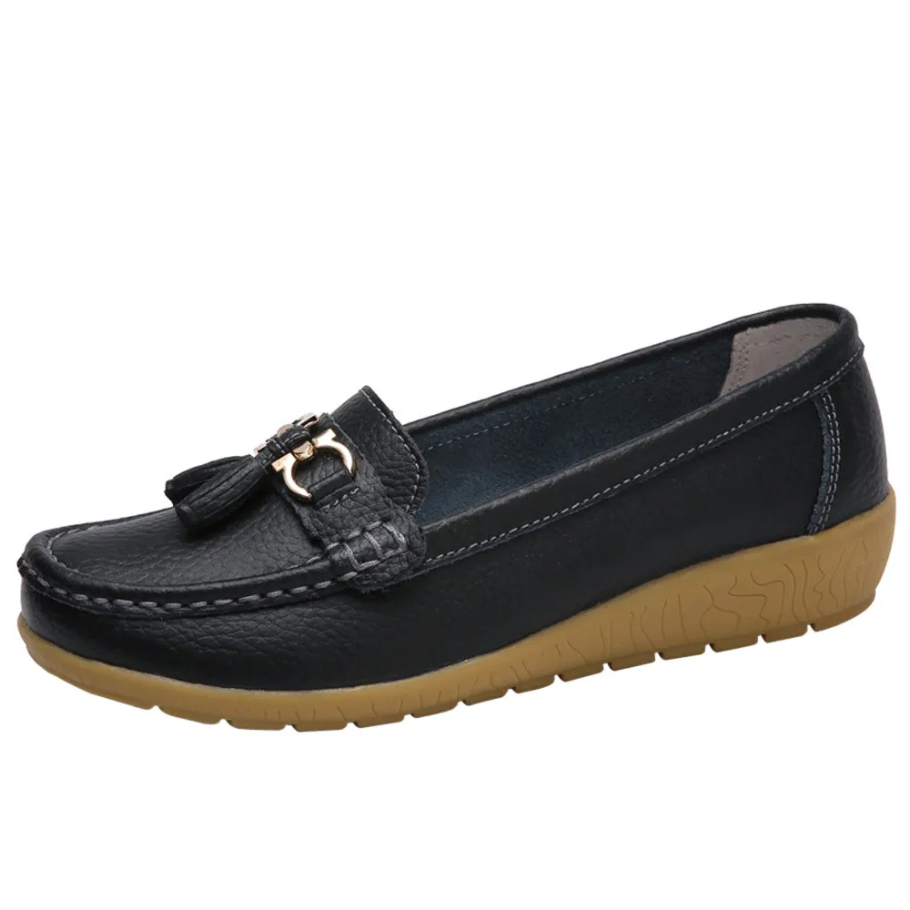 

JAYCOSIN shoes Women Casual Shoes Wedges Soft Bottom Outdoor Leisure Lightweight Peas Boat Shoes