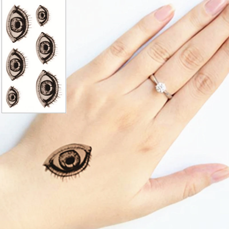 25 Style Mini Temporary Tattoo Body Art, Black eye Designs, Flash