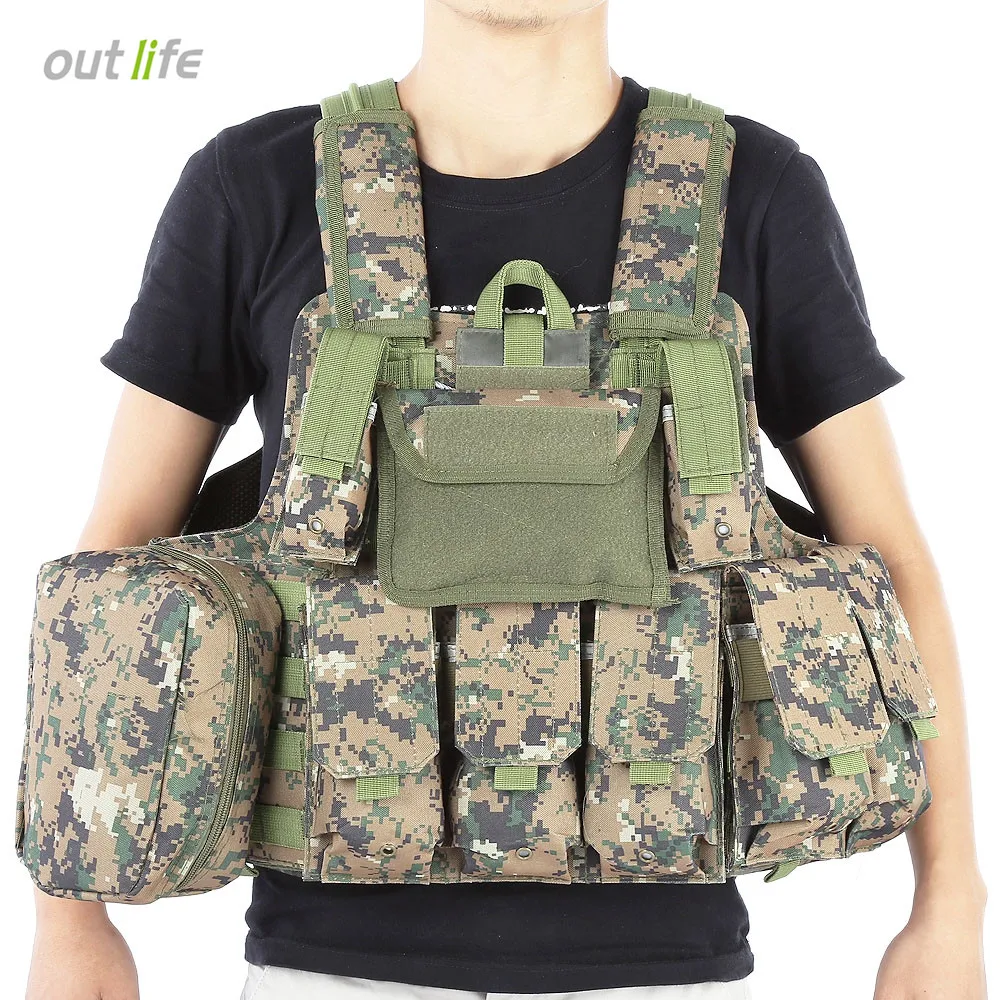 

10Colors Hunting Vest Tactical Military Battle Combat Airsoft Molle Bullet Assault Plate Carrier Vest