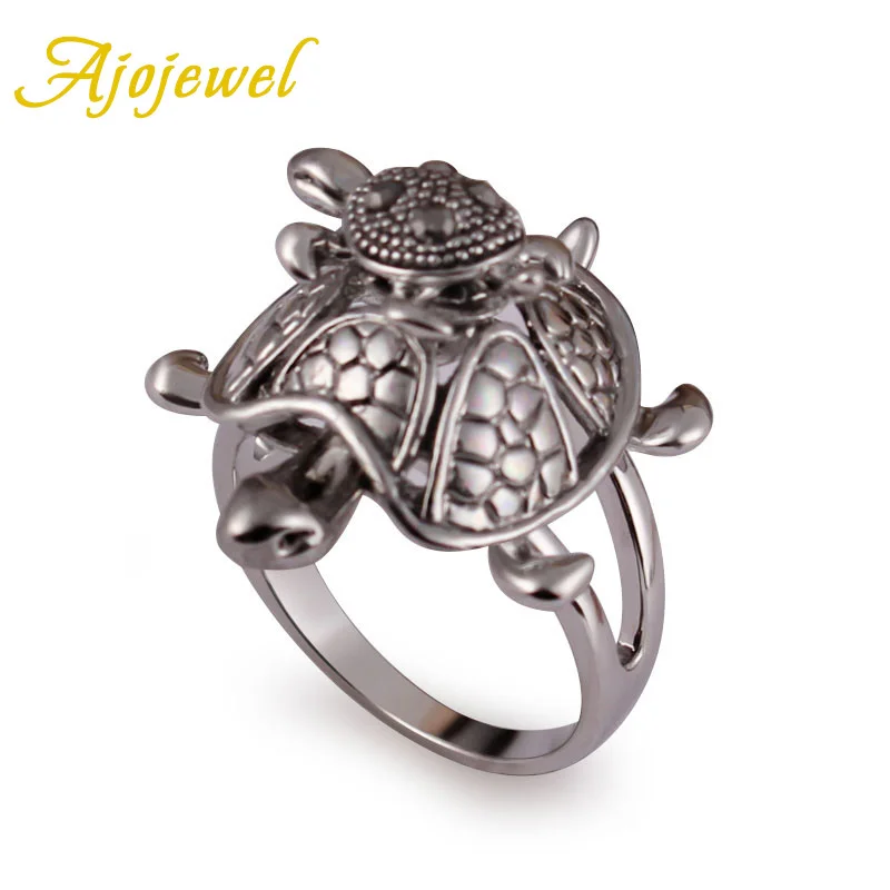 

Ajojewel Unique Maternal Love Animal Jewelry Crystal Turtle Ring Mother Son