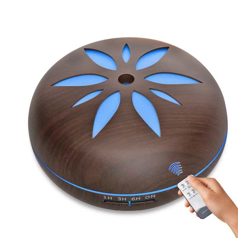 

500ML Ultrasonic Air Humidifier Essential Oil Aroma Diffuser Diffuser With Wood Grain Aromatherapy Diffuser 7 Color LED Lights