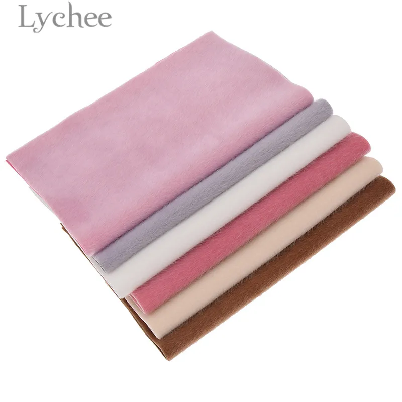 Lychee жизнь 21x29 см A4 мех Флокированный ткань сплошной цвет Синтетическая Кожа DIY ручной работы швейный материал для сумок одежды