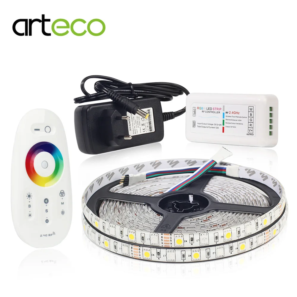 

12V LED Strip 5050 RGB 5M 300LEDs RGB RGBW RGBWW Strip Light + 2.4G RGB / RGBW Controller + 12V 3A Adapter Power Supply For Dec