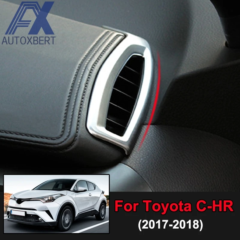 

AX Car Styling Chrome Dashboard Side Air Conditioner Vent AC Outlet Cover Trim Sticker Decoration For Toyota C-HR CHR 2017-2019