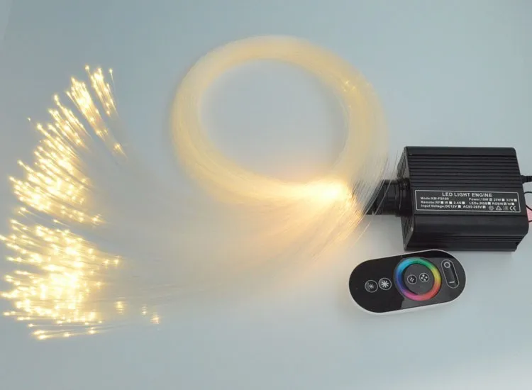 Óptica + Rgb Kit de Iluminação Fibra 0ptic Estrela Teto 0.75mm 150 Pces * 2 m Pmma Luz Engien Toque Remoto 16 w Led 14 light frame