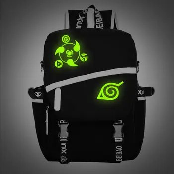 

2018 Anime Naruto Luminous Cosplay Backpack for Men/Women Students Canvas Schoolbags Mochila Escolar 020805
