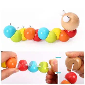 

Baby Magical Twisting Insect Wooden Puzzle Toys Kid Train Magic Animal Gifts New