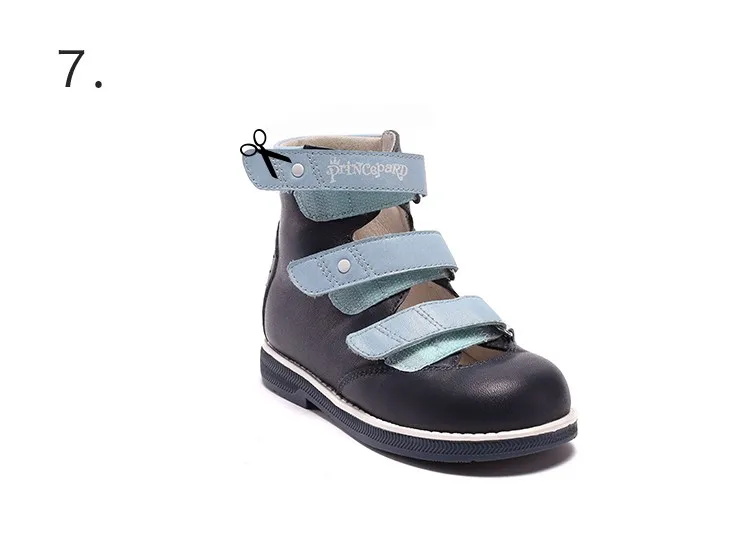 Princepard/Новинка года; летние ортопедические сандалии для мальчиков; обувь из натуральной кожи и микрофибры; цвет серый, темно-синий; стелька из свиной кожи