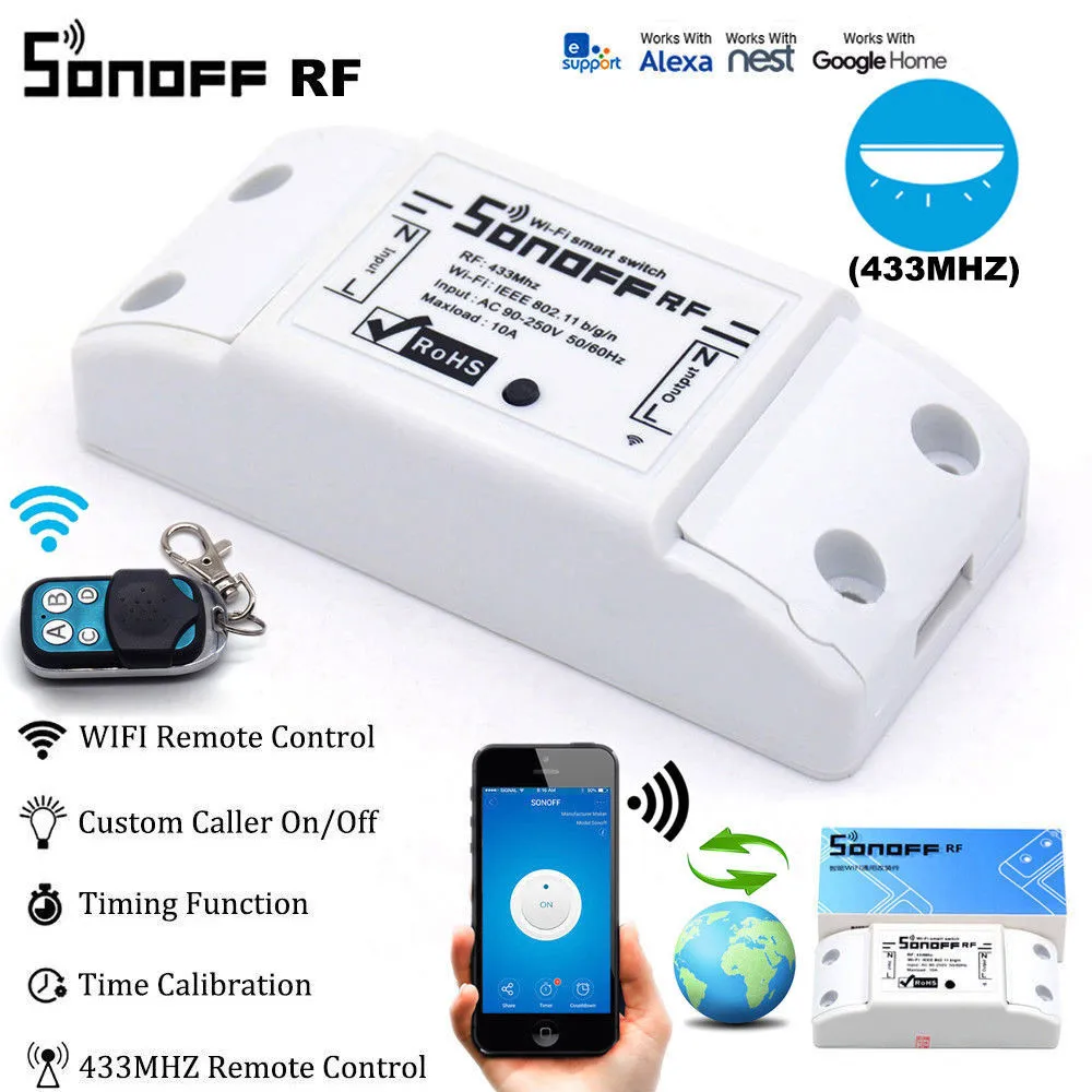 Беспроводной модуль переключателя HIPERDEAL Sonoff радиочастотный умный дом Wi Fi для Apple
