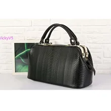 2013 New Fashion Retro European Crocodile Pattern Women Leather Handbag Shoulder Purse Tote OL Noble Doctor Bag VY 16747