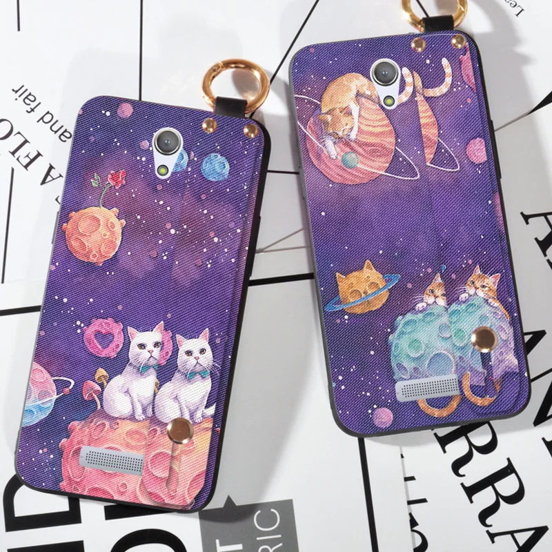 

Cartoon Starry Sky Stand Cases For Highscreen Power Five Pro Wrist Strap Ring Cover Capa For Highscreen Power 5 pro Holder Case