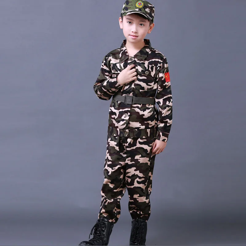 

Full&short Sleeve Soldier Navy Army Suit for Children Halloween Cosplay Costumes Camouflage Training Combat Clothing Set