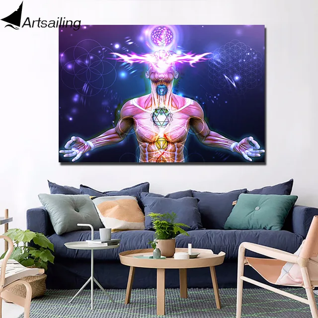 Hd Modern 1 Panel Painting Canvas Psychedelic Zen Artwork Chakra