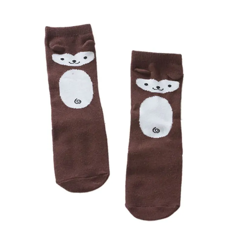 Милые хлопковые носки детские гетры для девочек, сапоги до колена, От 0 до 4 лет, X16 - Цвет: Brown Size S