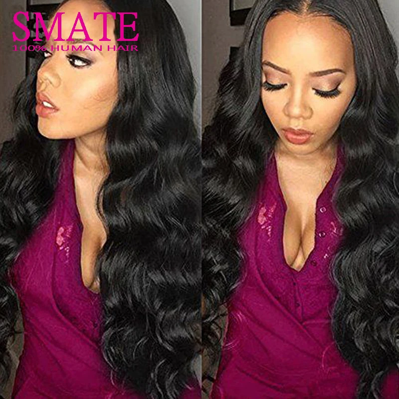 Brazilian Virgin Hair Body Wave 4 bundles Rosa Hair Products 7A Brazilian Body Wave Cheap Brazilian human hair extensions 1b#