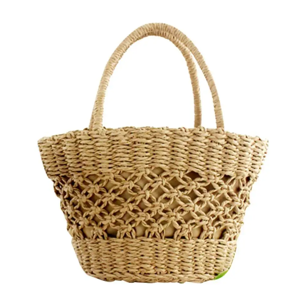 

Ins New Hot Paper Rope Woven Pattern Beach Bag Handbag Totes Fashion Women Bag Natural Fashionable Straw Bags For Ladies