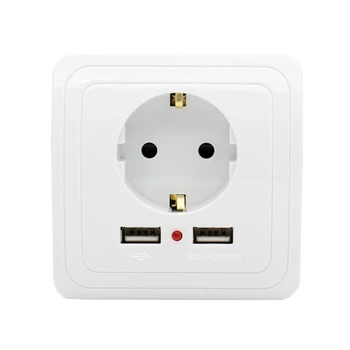 

Minitiger New Arrival Wall Power Socket 16A EU Standard Outlet With 2400mA Dual USB Charger Port for Mobile Super Power