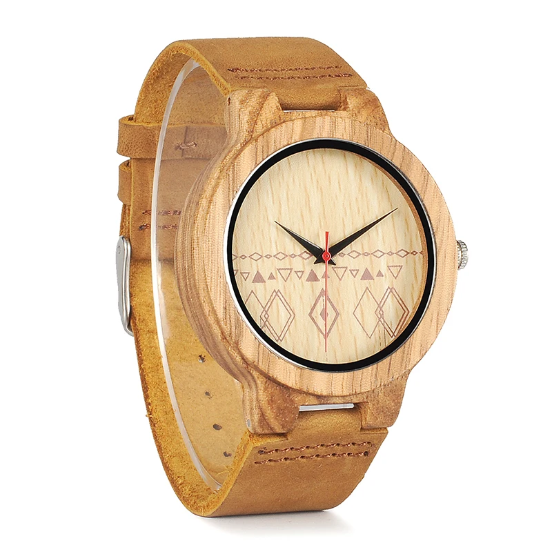 BOBO BIRD Mens Retro Design Brand Luxury Wooden Bamboo Watches With Cow Real Leather Quartz Watch in Gift Box