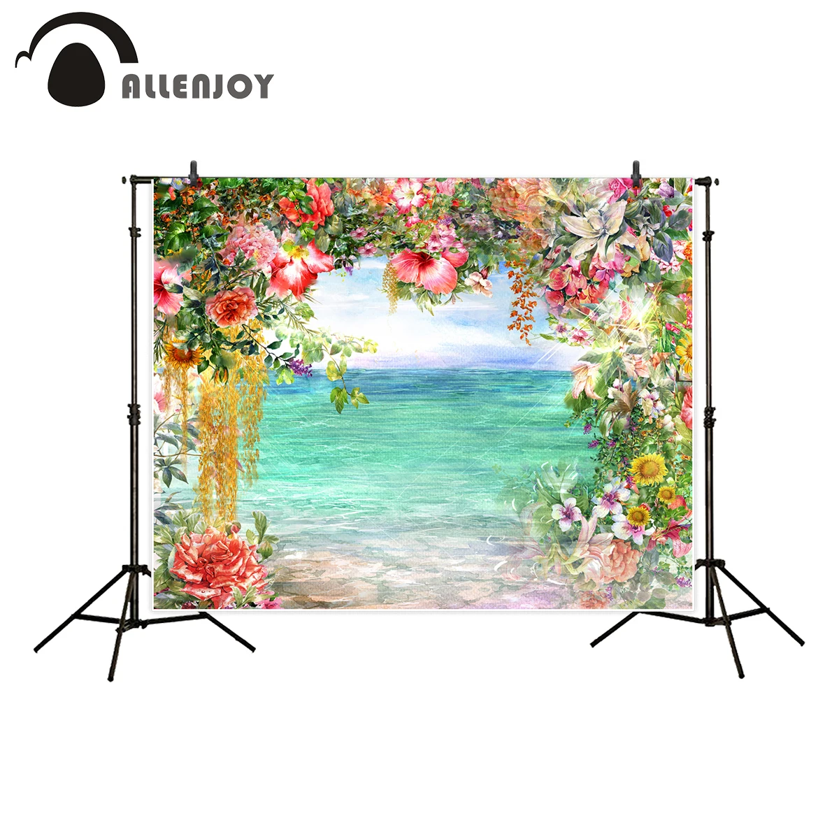 Allenjoy морской фон для фотостудии летний абстрактный цветок Акварельная живопись