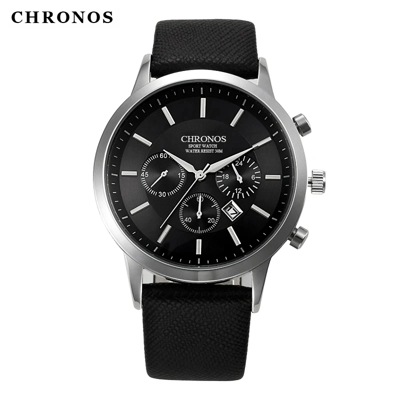 Chronos North Style Casual Quartz Watches Men Male Luxury Genuine Leather Waterproof Wristwatches Sport Relojes Outdoor Clock Chronos North Style Casual Quartz Watches Men Male Luxury Genuine Leather Waterproof Wristwatches Sport Relojes Outdoor Clock