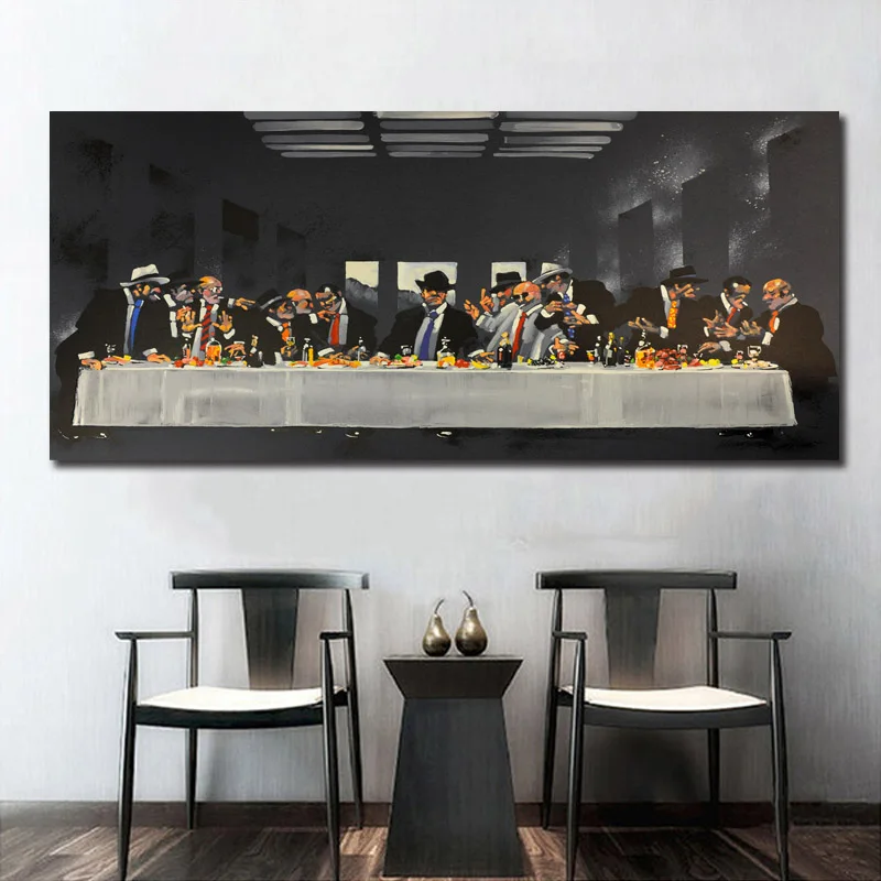 Gangster Last Supper Wall Art Paint Decor Silk Prints Silk Art