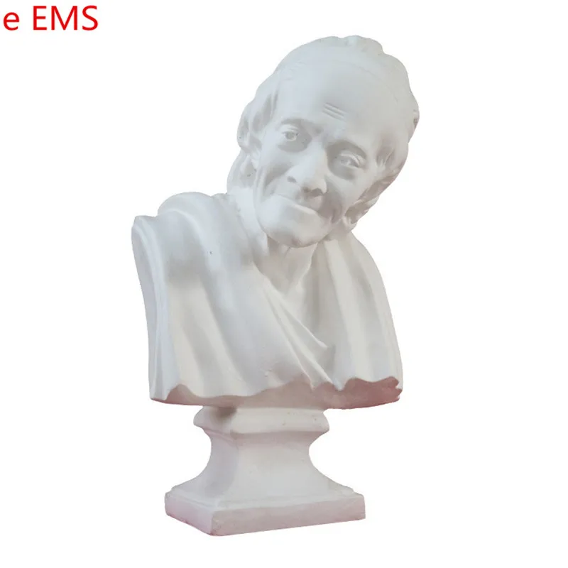 

58cm Gypsum Voltaire Bust Francois-Marie Arouet Statue Gypsum Powder Craftwork Home Decorations Art Material L2323