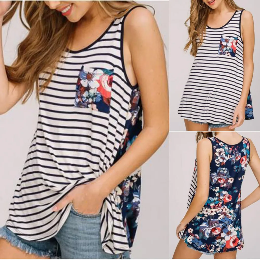 

Women's Maternity Sleeveless Floral Print Tops Nursing Baby Vest Clothes clothes for pregnant women summer maternity clothes top