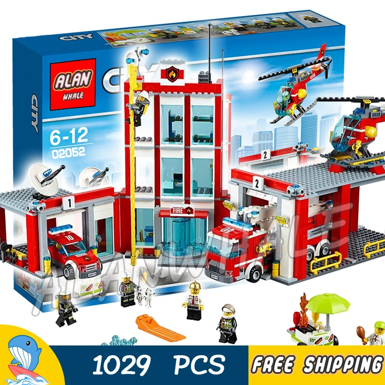 1029pcs New City Fire Station Truck Firefighter Helicopter 02052 Model Building Blocks Children Toys Bricks Compatible With lego 1029pcs New City Fire Station Truck Firefighter Helicopter 02052 Model Building Blocks Children Toys Bricks Compatible With lego