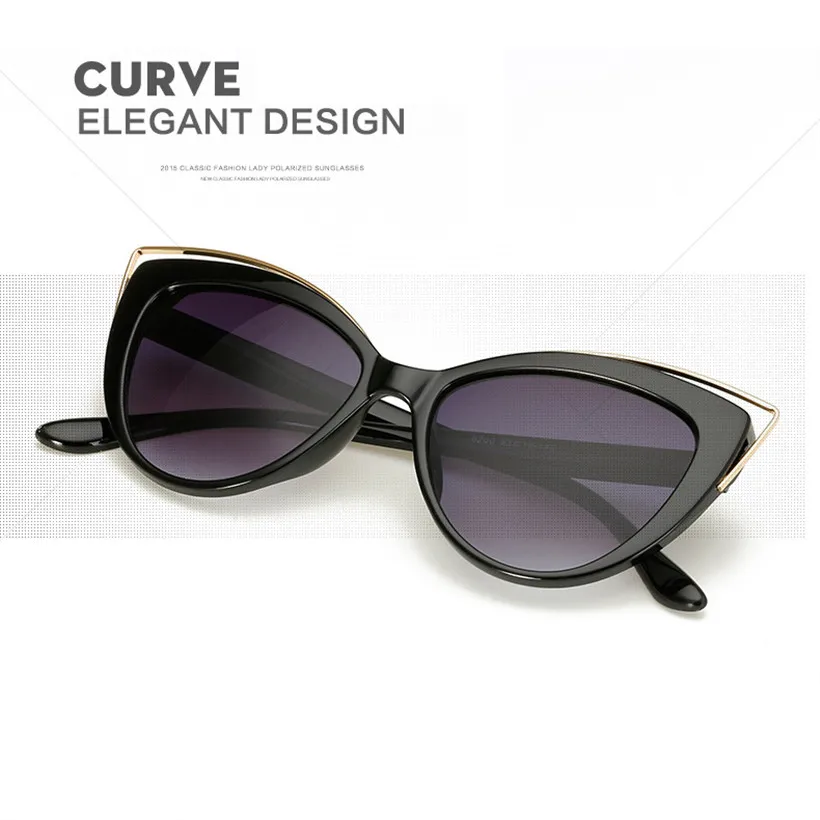 YOOSKE Кэти Холмс элегантный кривой дизайн солнцезащитные очки для женщин Роскошные кошачьи уши очки UV400 оттенков очки в форме "кошачий глаз"
