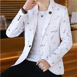 Осень 2019 г. для мужчин костюм куртка Тонкий Дизайн Блейзер пальто Азии размеры S-3X подростков Модные повседневное