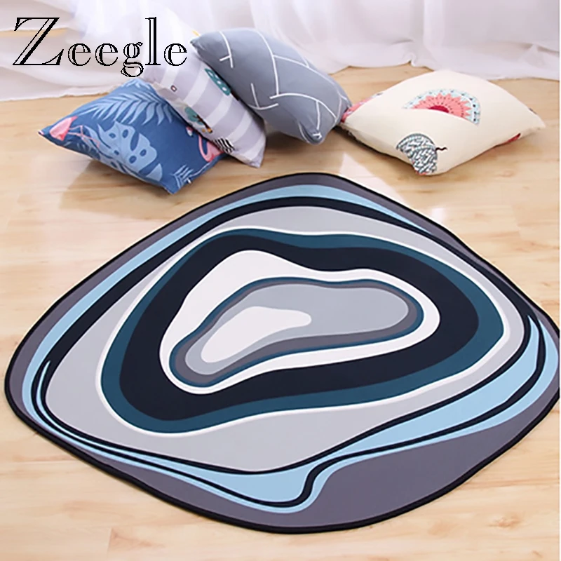 Zeegle Nordic Style Round Carpet Non-slip For Living Room Bathroom Bath Rug Doormat Decor Cartoon Carpets Door Floor Mat | Дом и сад