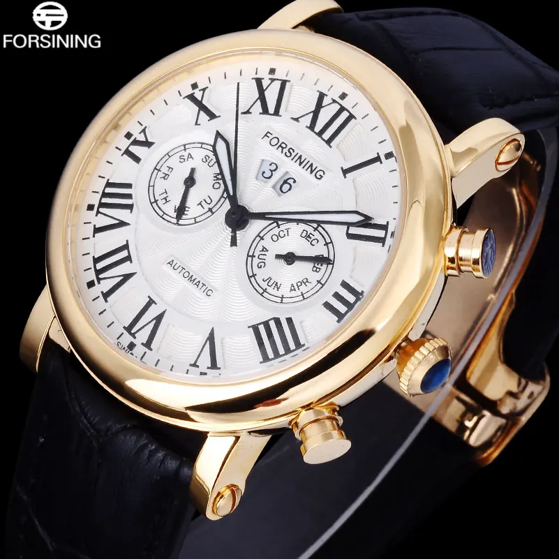 

FORSINING Luxury Brand Men's Mechanical Watch Men Classic Casual Automatic Watches Male Leather Band Clock Relogio Masculino
