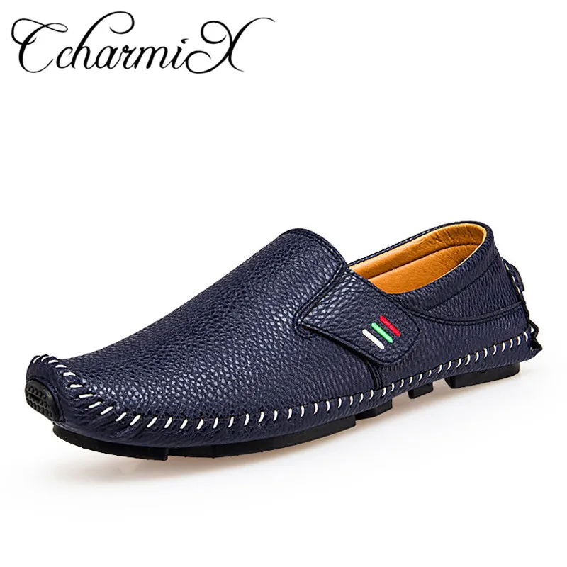 CcharmiX Plus Size 38 47 Leather Mens Shoes Spring Men Loafers Men