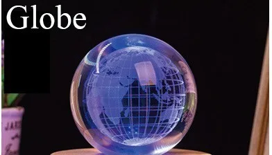 3D Galaxy Солнечный Системы хрустальный шар лазерная гравировка планет Стекло мяч Глобус Луны 60/70/80 мм Хрустальный шар подарок декор - Цвет: Globe