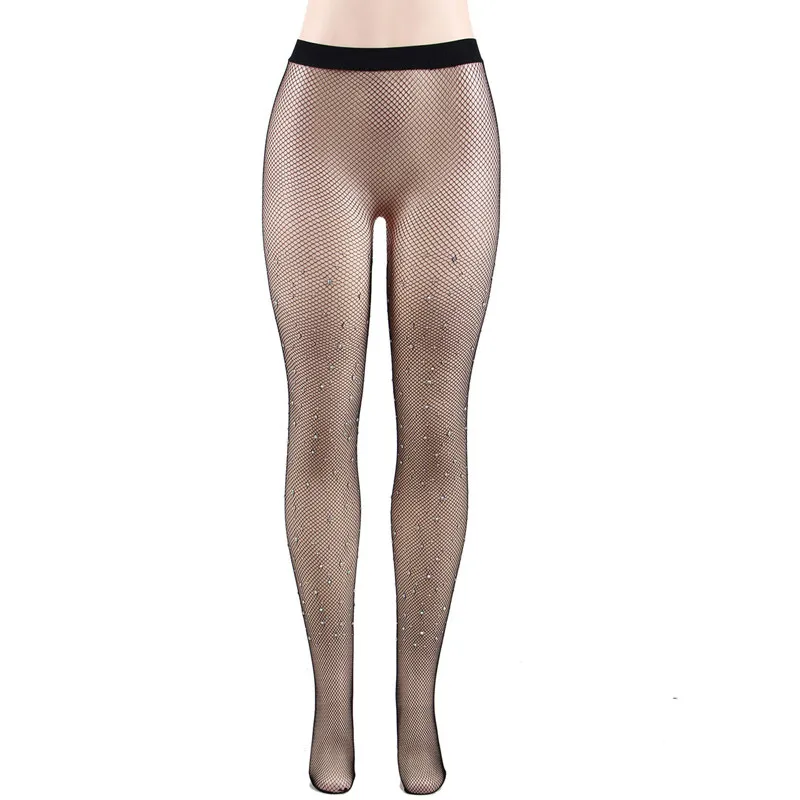2136 Black Pantyhose Ажурные чулки со стразами Колготки сексуальные женские колготки летние модные чулки со стразами Нейлоновые женские колготки W2136 - Цвет: 2136 Black Pantyhose