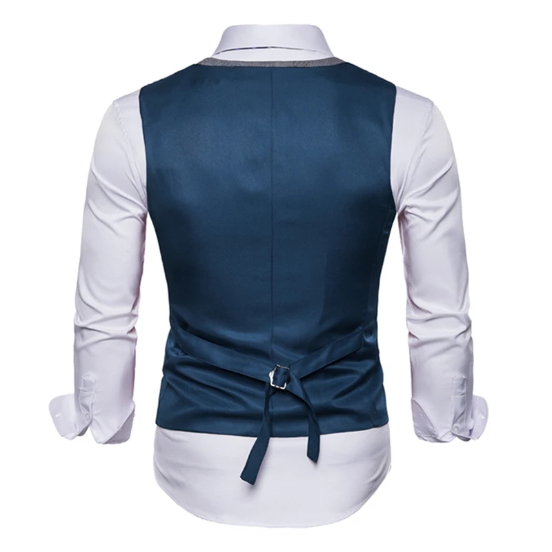 YUNCLOS 2019 Поддельные 2 шт. мужской костюм жилет однобортный лоскутное свадебные Slim Fit бизнес формальные с галстуком