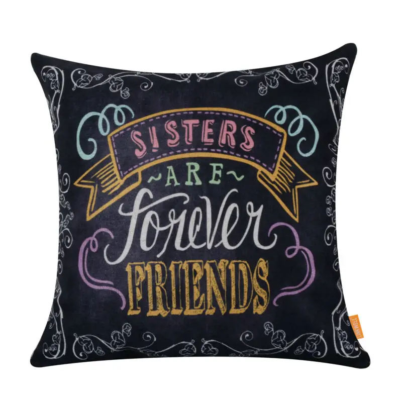 LINKWELL 45x45 см доска Меловые слова сестры надпись are Forever Friends розовые буквы льняная