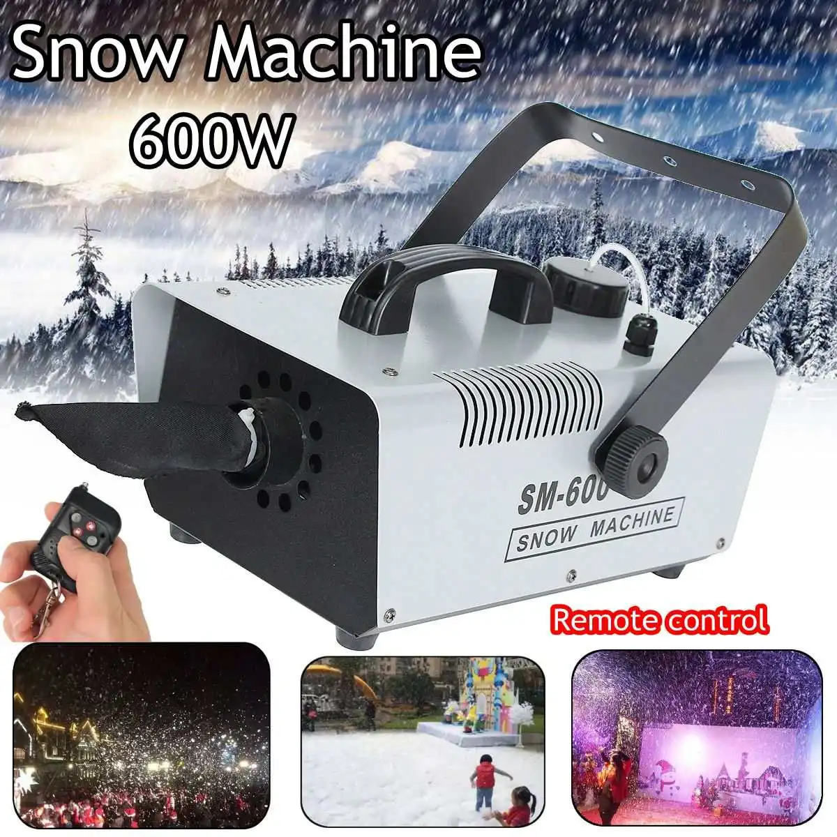

Remoter + Wire control 600W snow machine wedding snow machines professional DJ equipment 100% new