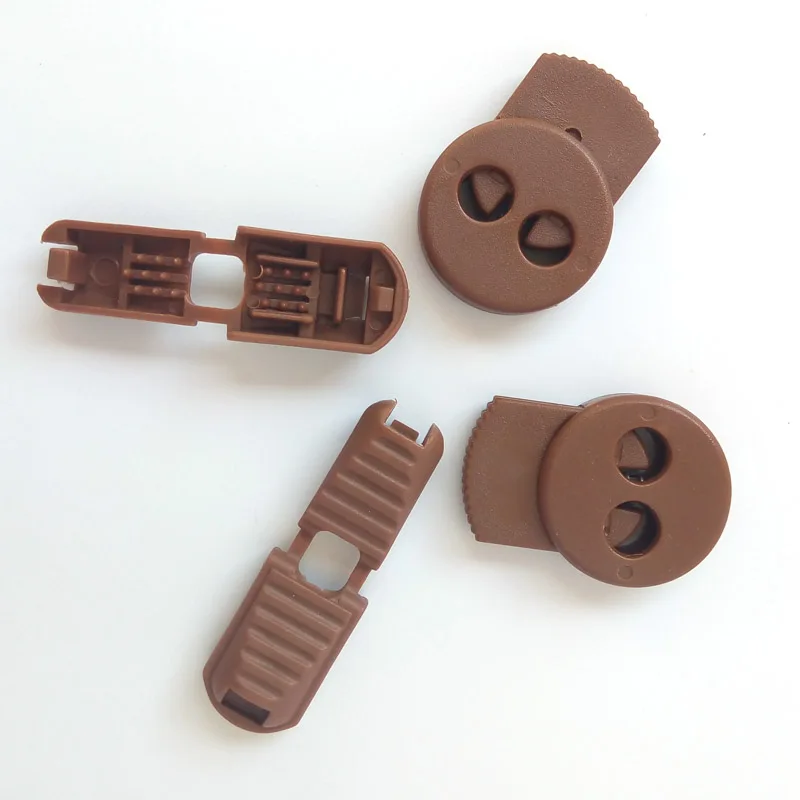 JUP1-50 Sets Light Brown Flat Buckle Elastic Shoes Buckles Decorative Buckles Child Adult No-tie Shoelaces Never Tie Laces Again