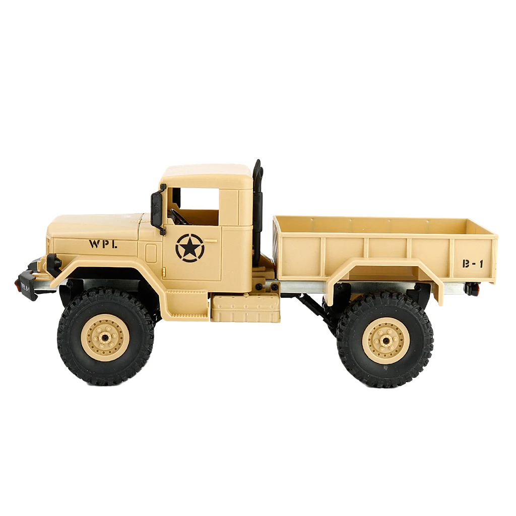 1/16 WPL B-1 2.4G 4WD Off-Road RC Army Truck Rock Crawler Car Electric Vehicel Model Toy Xmas Gifts Yellow