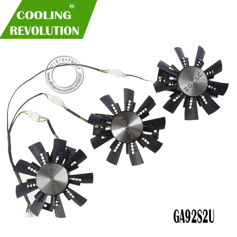 DC12V 4PIN GPU VGA Видеокарта gtx 1080 Fan GA92S2U для ZOTAC GTX1080 eth mining Video card