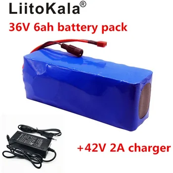 LiitoKala 36V 10ah 500 ワット 18650 リチウムバッテリー 36V 8AH 電動自転車 pvc ケース用自転車 42V 2A 充電器