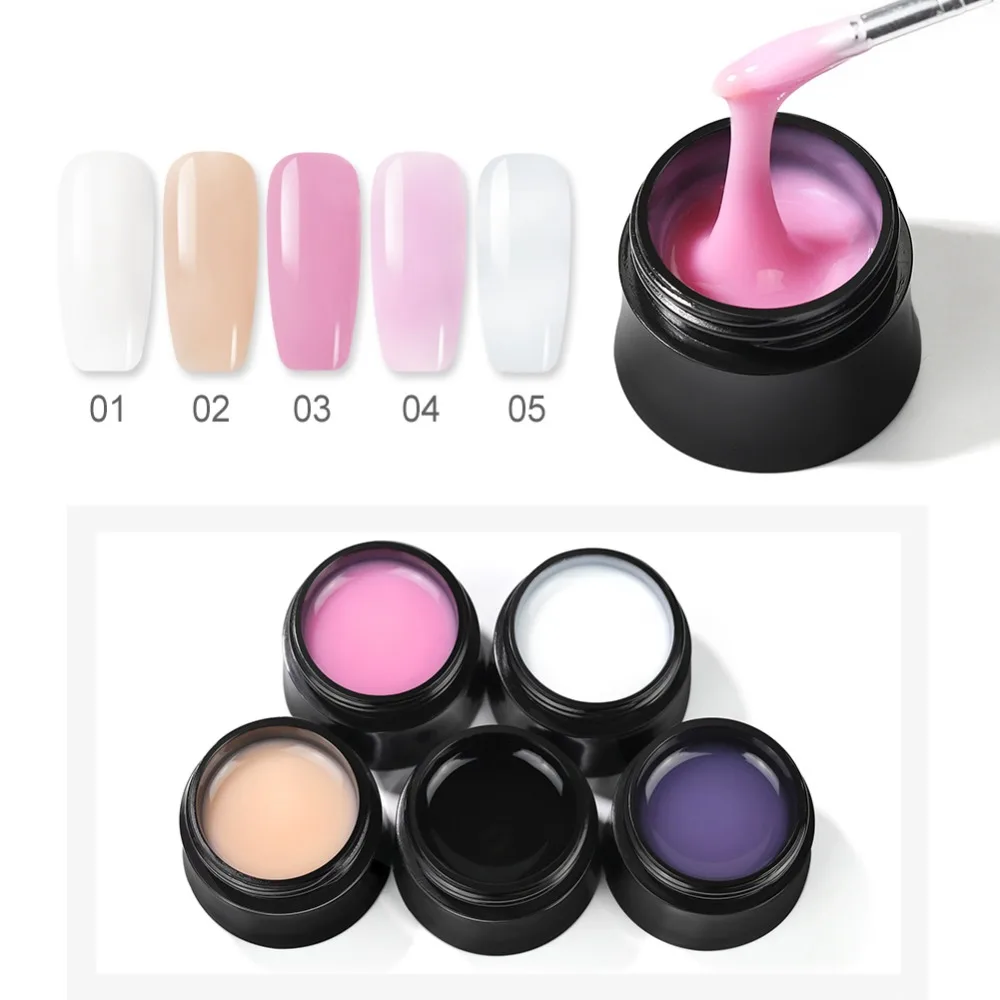 

COSCELIA Builder Gel For Nail Extensions LED UV Nail Gel Polish Hard Gel Varnish 15g 5 Colors False Tips Long Black Case