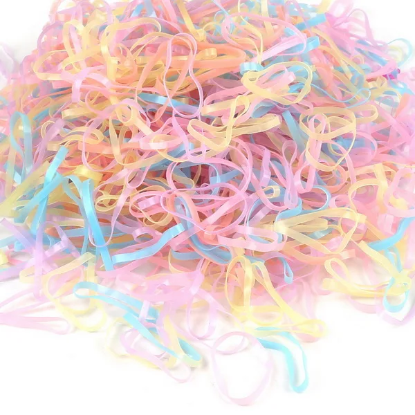 1000 шт./лот, модные разноцветные маленькие круглые аксессуары для волос для девочек, натуральные Прочные эластичные резинки - Цвет: Jelly color
