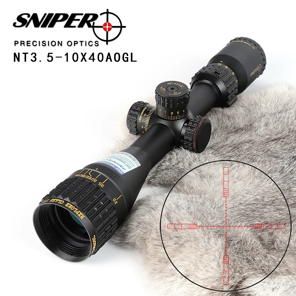 

SNIPER NT 3.5-10X40 AOGL Hunting Riflescopes Tactical Optical Sight Full Size Glass Etched Reticle RGB Illuminated Rifle Scope