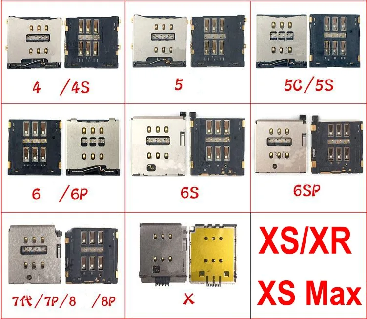 1 шт гнездо для sim-карты для iphone XS X XR MAX 8 7 6S 6 plus 5S 5C 5 sim держатель для карт Слот для замены